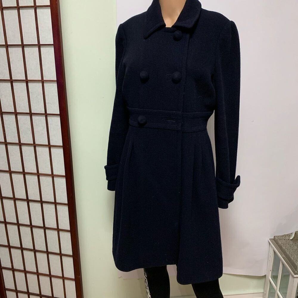 J. CREW WOOL BLENDED BLUE COAT Size 6‎